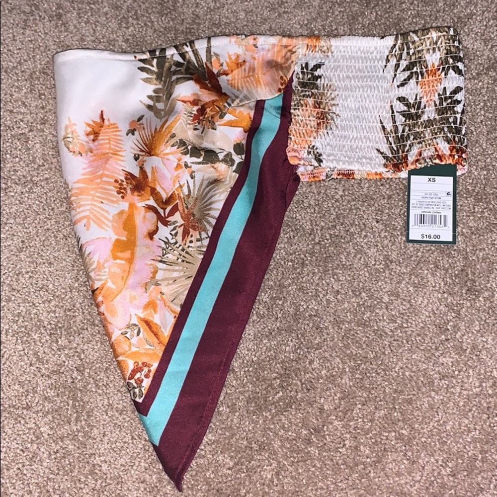 Wild Fable Strapless Printed Scarf Top - Picture 5 of 10